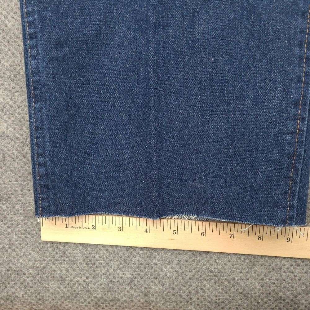 Wrangler Mens Jeans Size 42 Slim Fit Solid Blue Denim 100% Cotton  * - Picture 4 of 9